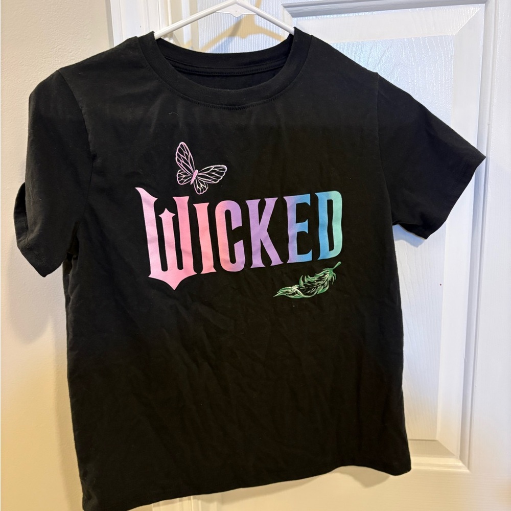 Wicked Graphic Tee for Kids - Black with Pink & Teal Gradient